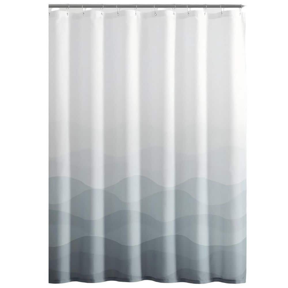 70 in. W x 72 in. L Ocean Wave Shower Curtain with 12 Hooks, Waterproof Fabric Shower Curtains for Bathroom in Gray price history on PriceWatchPro