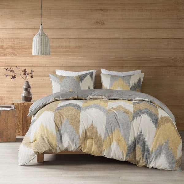 INK+IVY Alpine 3-Piece Yellow Cotton Full/Queen Comforter Set