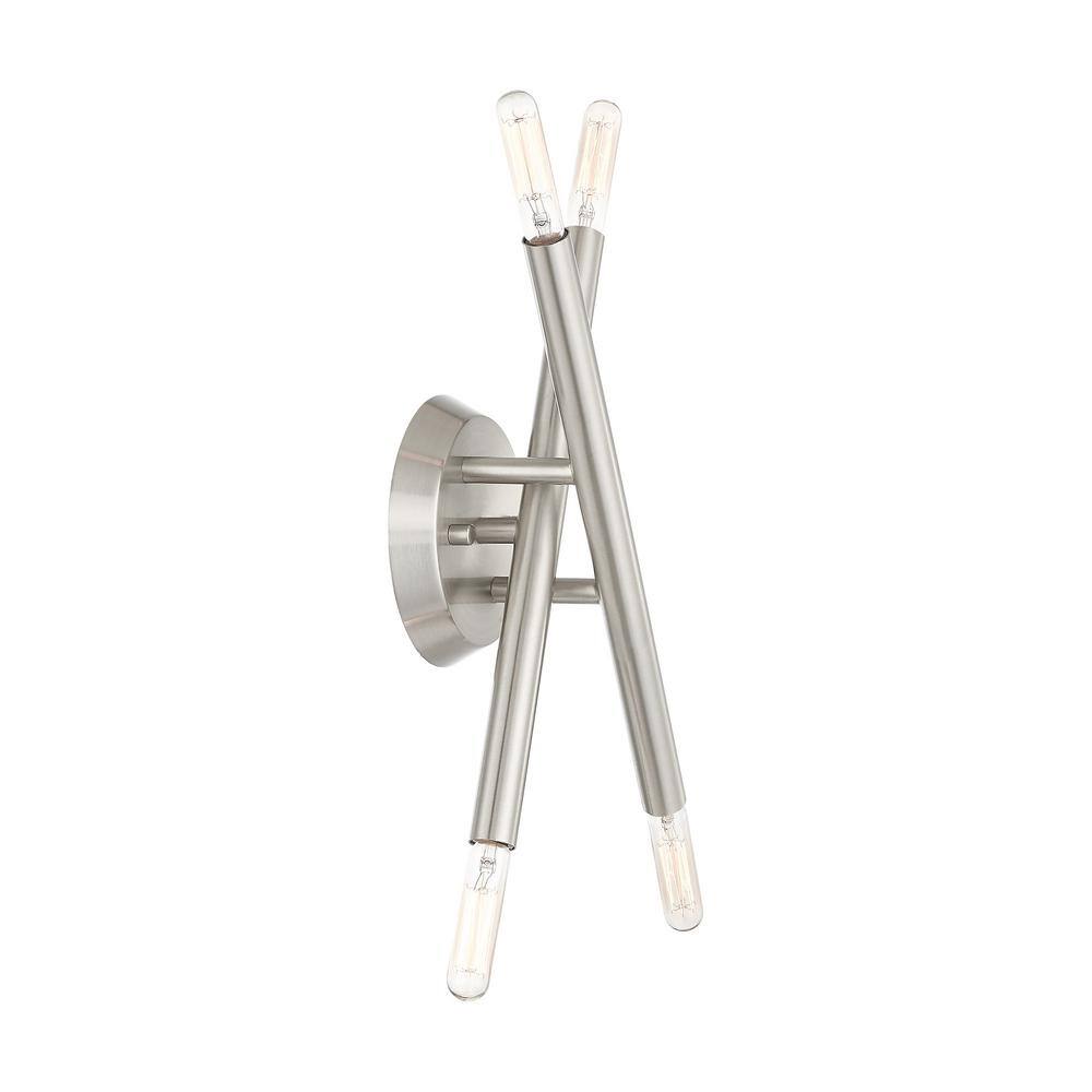 Soho Brushed Nickel 4-Light Asymmetrical Wall Sconce