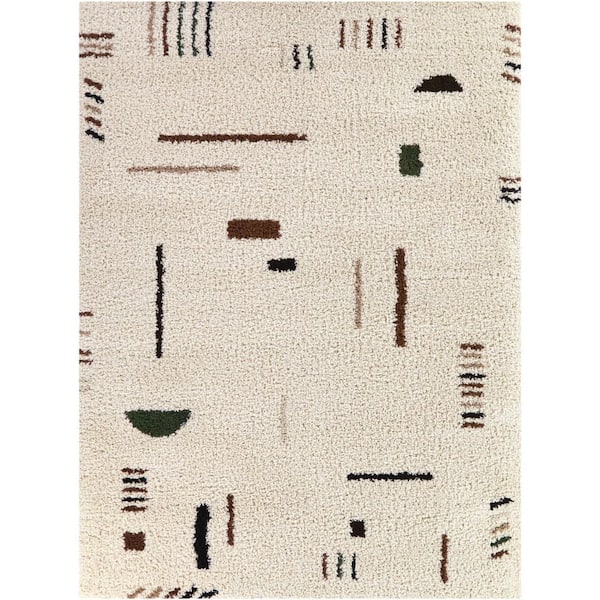 Rupa Cream/Green 5 ft. 3 in. x 7 ft. Moroccan Area Rug
