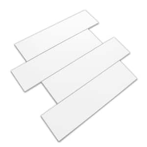 Macadam White 11.81 in. x 10.82 in. Stone 4 mm Peel and Stick Backsplash Tile (7.1 sq. ft./8-Pack)