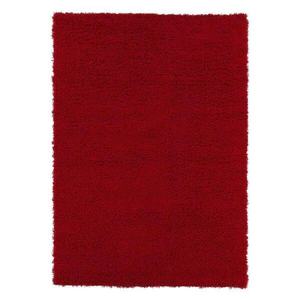 Sweet Home Stores Cozy Collection Solid Design 3x5 Indoor Shag Area Rug, 3 ft. 3 in. x 4 ft. 7 in., Red