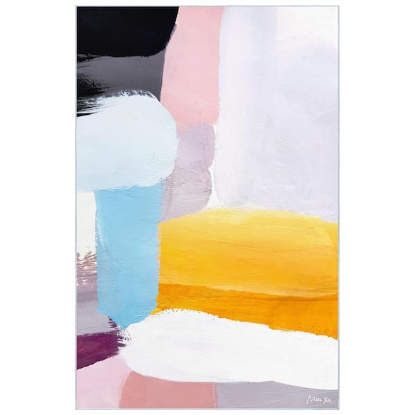 Multi-Colored 5 ft. x 8 ft. Vibrance I Washable Color Blocks Art , Power loomed Area Rug