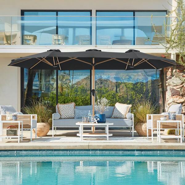 fade resistant black patio umbrella 9 Acrylic Canopy Replacement Your patio is an extension of your home Tilt Patio Umbrella | Auto-Tilt,