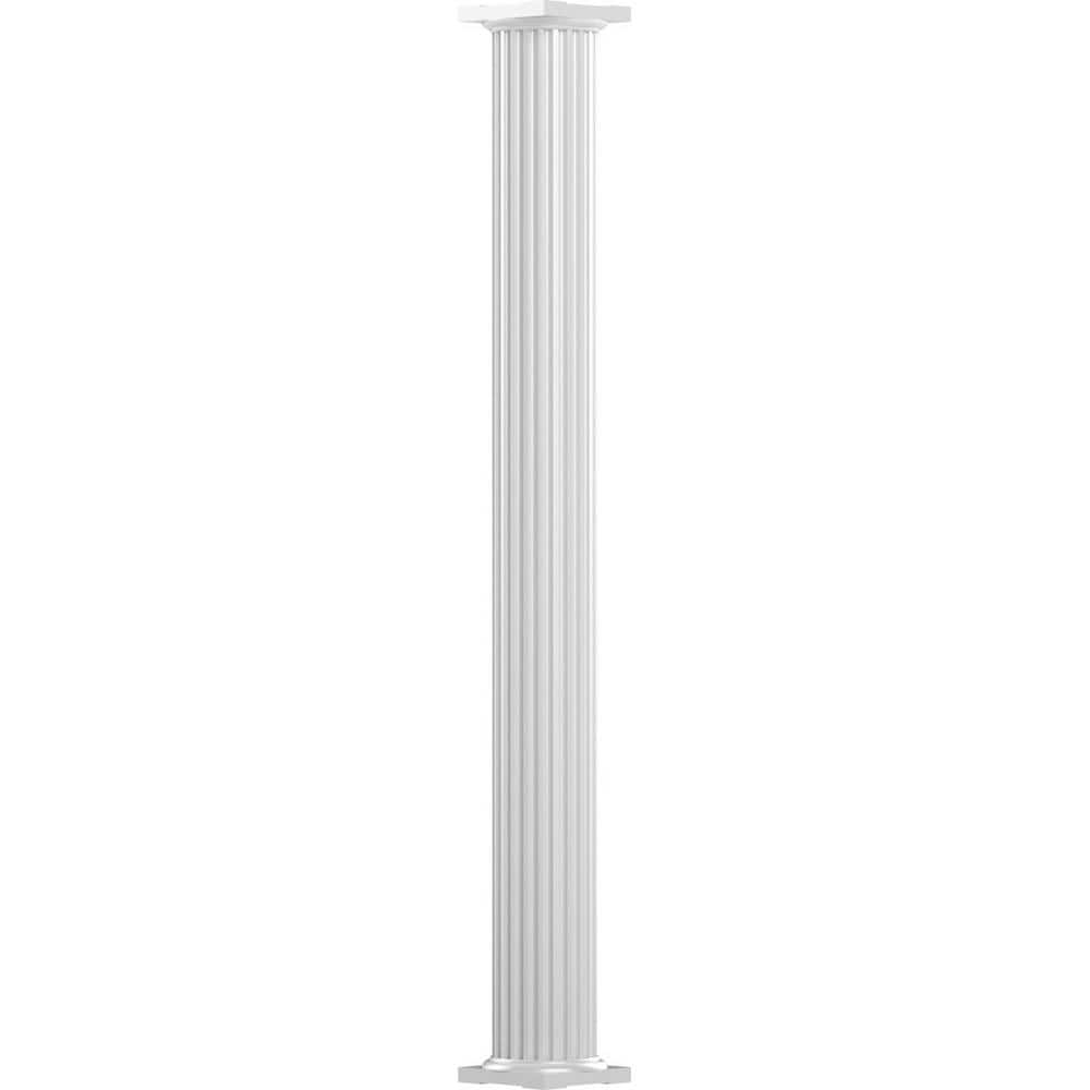 "12' x 8"" Endura-Aluminum Column, Round Shaft (Post Wrap Installation), Non-Tapered, Fluted, Gloss White" price history on PriceWatchPro