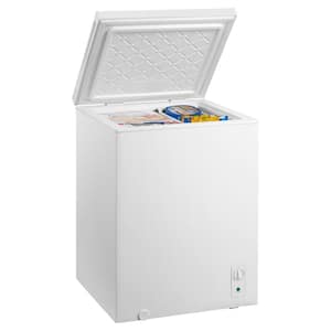 23.62 in. 5 cu.ft. Convertible Freezer, Manual Defrost Chest Freezer with Flat Back Design and Garage Ready in White