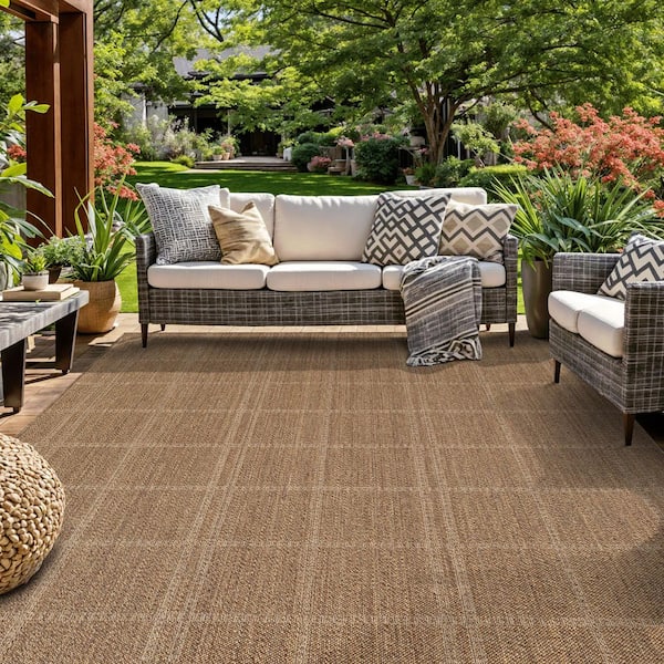 ルードギャラリー　サンディニスタ マット World Rug Gallery Plaid Sand/Natural Easy-Care Jute-Style Indoor