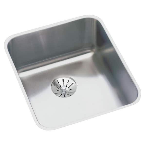 Lustertone 18-Gauge Stainless Steel 16 in. Undermount Bar Sink with Drain and Strainer