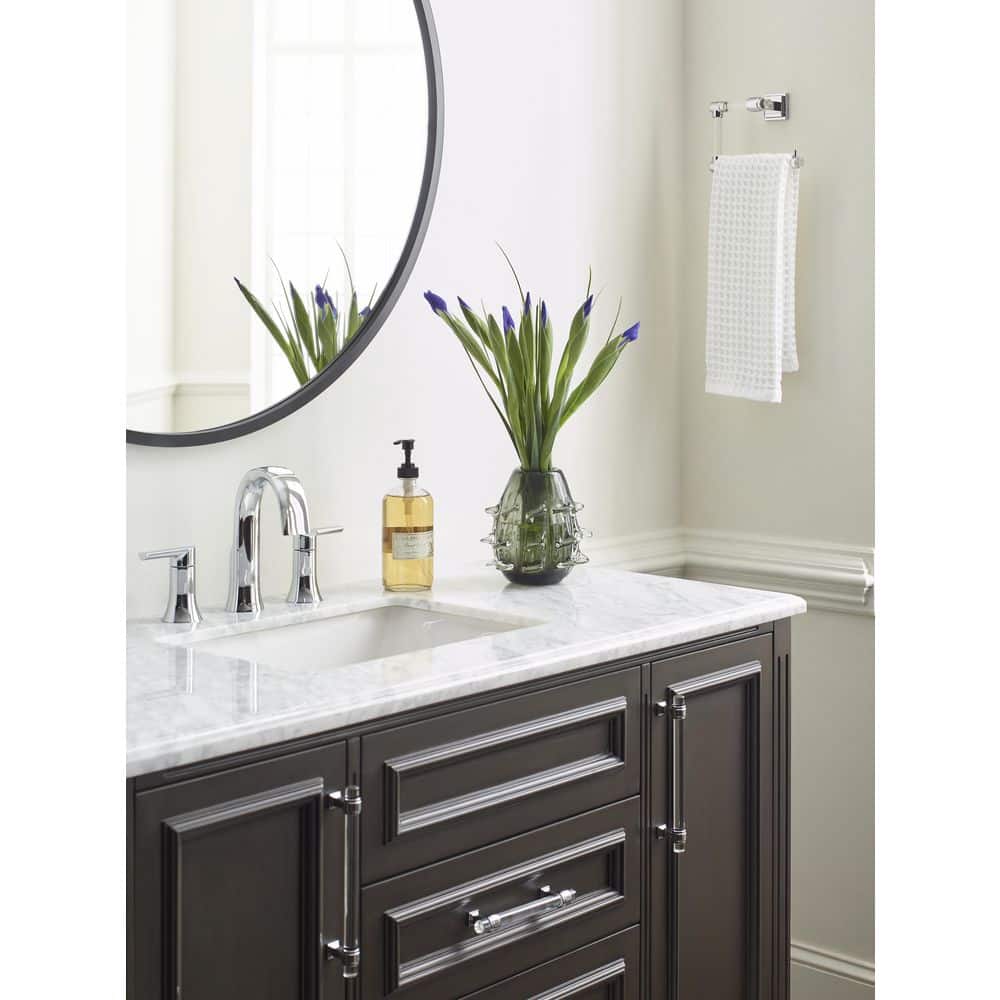 Glacio Clear and Chrome Wall Mounted Towel Ring