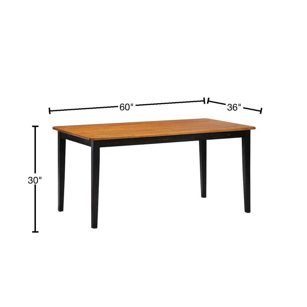 Shaker Style Black & Oak Solid Hardwood Dining Table
