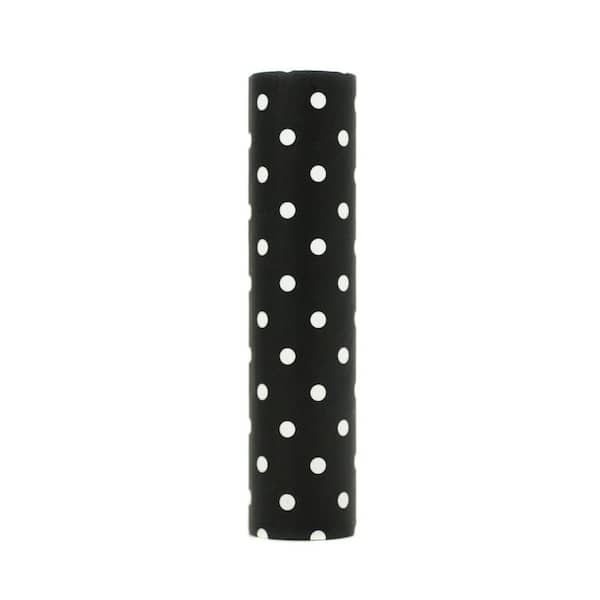 kaarskoker Polka Dot 4 in. x 7/8 in. Black Paper Candle Covers, Set of 2 - DISCONTINUED