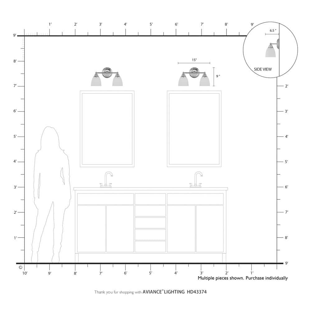Polished Brass 2-Light Vanity with Satin Opal Glass