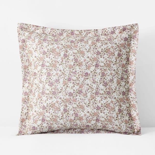 Company Cotton Joyful Floral Sateen Beige Euro Sham