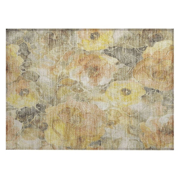 Chantille Machine Washable Indoor/Outdoor Abstract ACN1859 Gold 2 ft. x 3 ft. Accent Rug