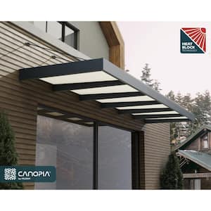 Sophia 5 ft x 19 ft. Gray/White Opal Door and Window Awning