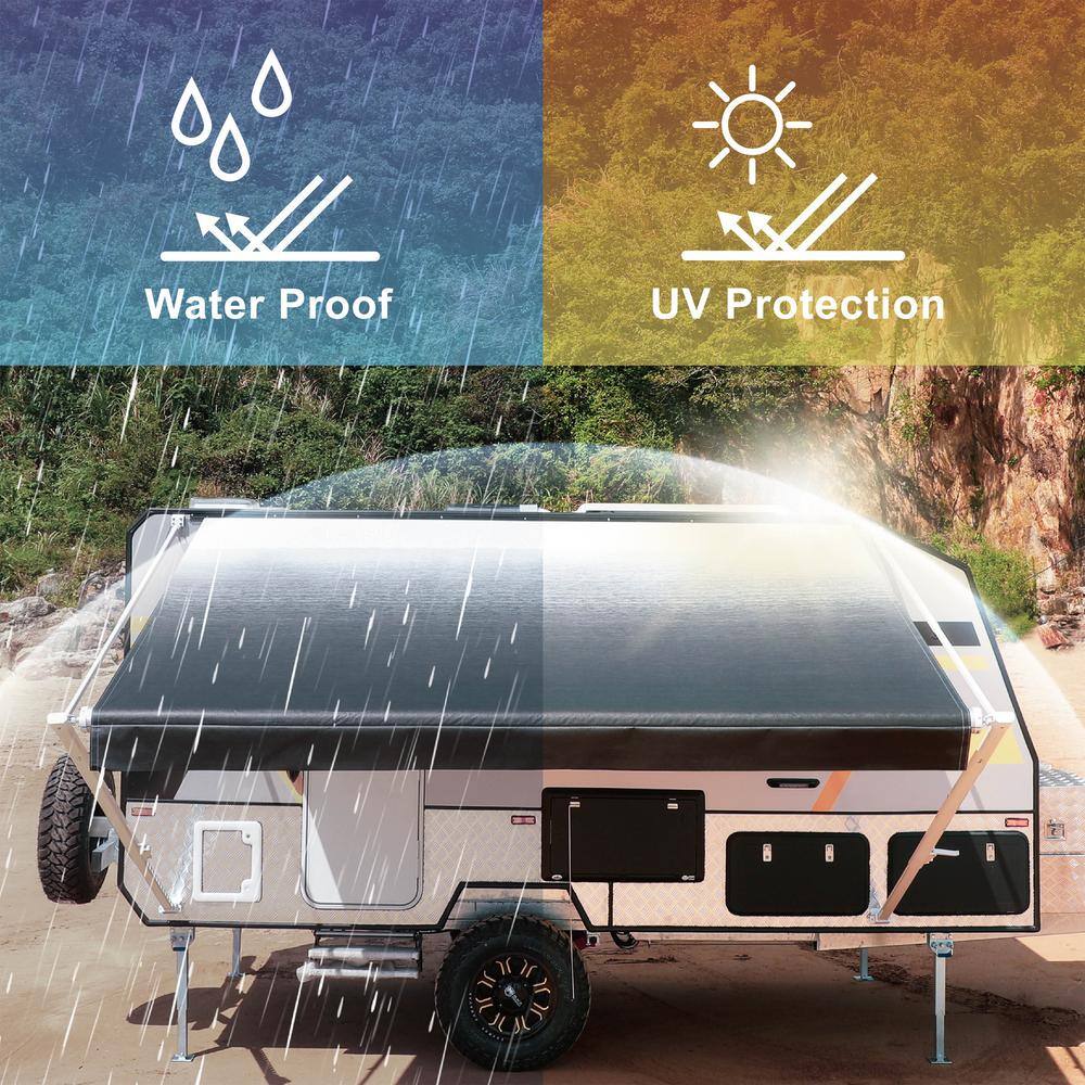 ALEKO Grey 16x8 ft Retractable Waterproof Vinyl Patio Awning