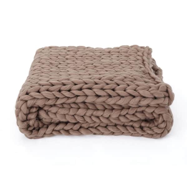Angel Sar Coffee 50 in. x 60 in. Acrylic Throw Blanket for Couch, Bench and Armchair