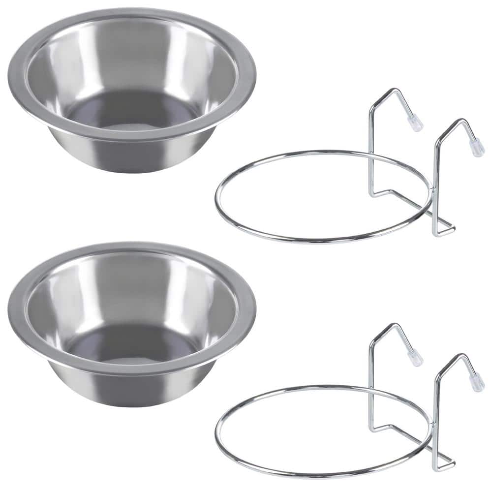 hannger Stainless Steel Metal Dog Bowls for Large Dogs 2pcs 1.2 Gallon Stainless Steel Bucket Extra Large Dog Bowl Extra Big & Giant X-L