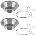 Stainless Steel Hanging Pet Bowls (2-Pack)