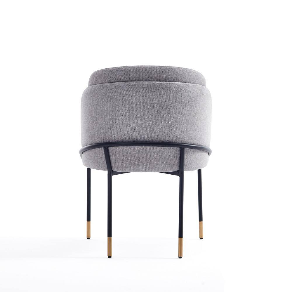 High Gray Upholstered Metal Side Chair