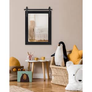 Cates 24 in. x 18 in. Classic Rectangle Framed Black Wall Mirror