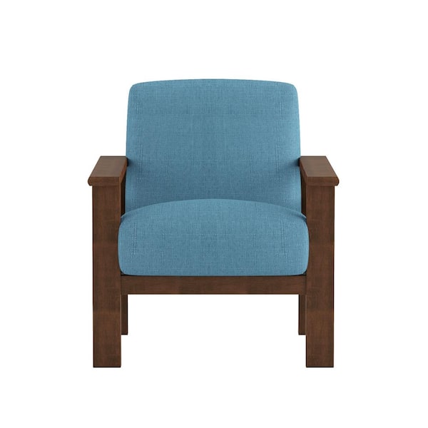 EVERGLADE HOME Amerllia Blue Fabric Upholstery Solid Wood Accent Chair