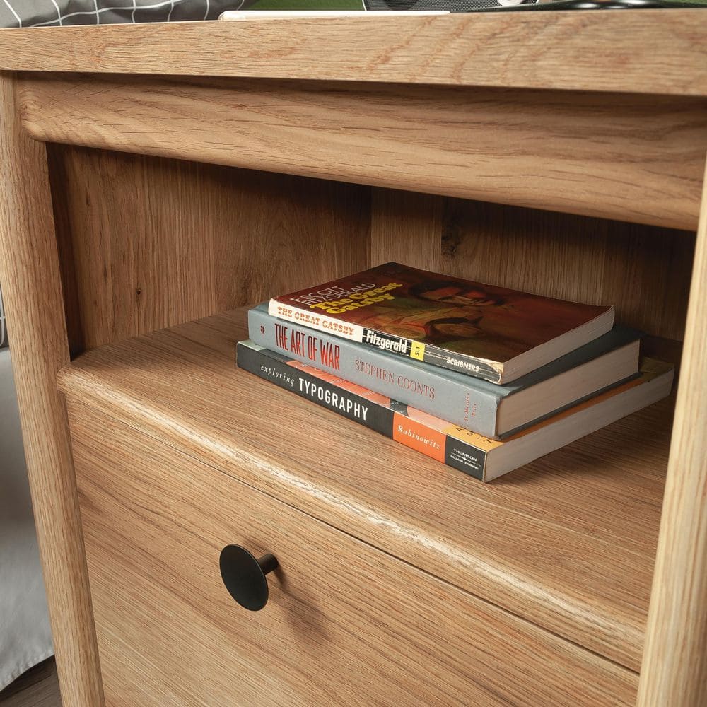 Dover Edge Modern Rustic Timber Oak Night Stand with Drawer