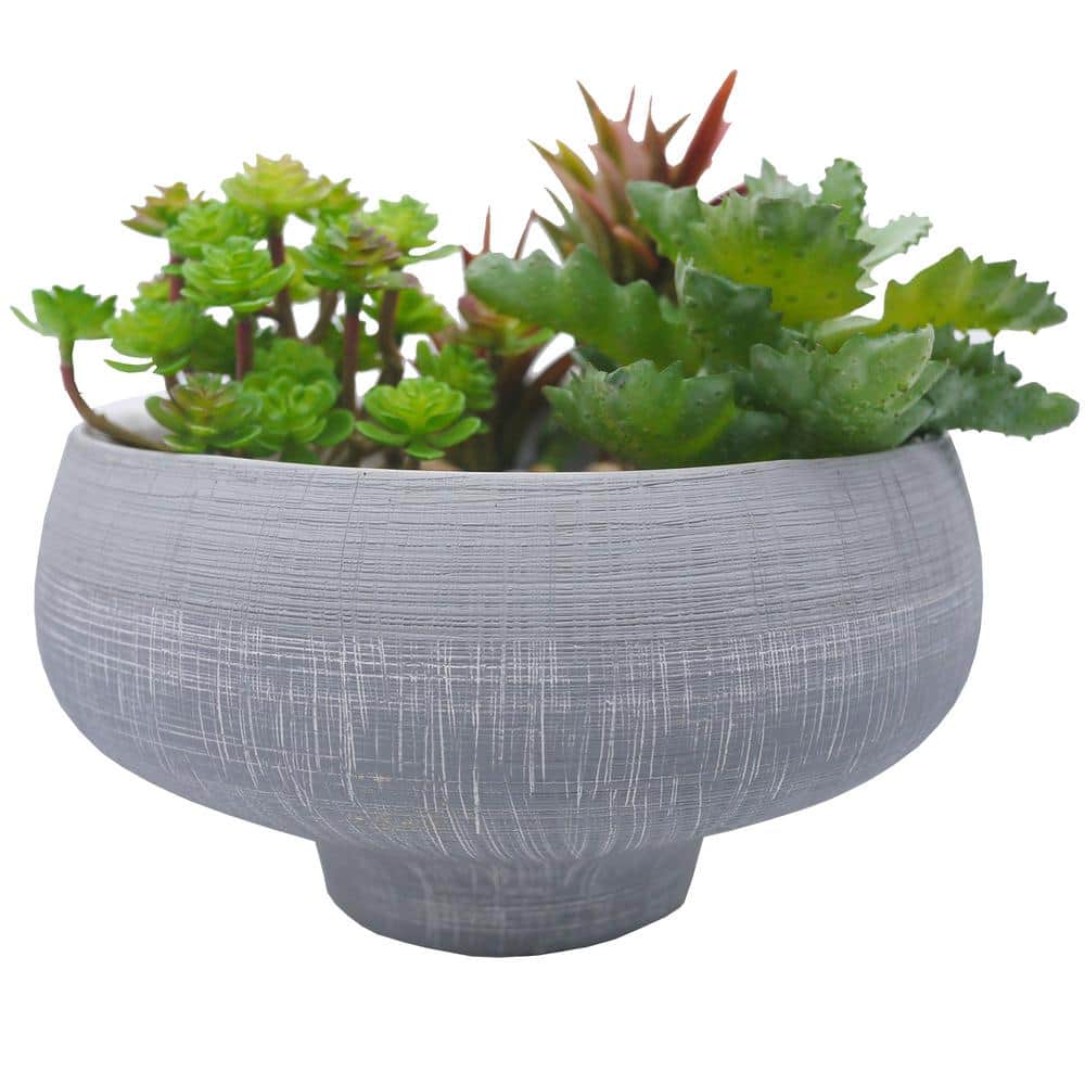 Grey blue two toned ceramic bowl Plant Pots, Planters for Succulent and Lit