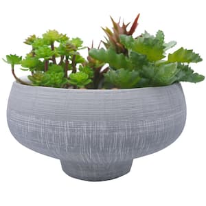 Grey blue two toned ceramic bowl Plant Pots, Planters for Succulent and Little Snake Plants, ABN5E147S-GY