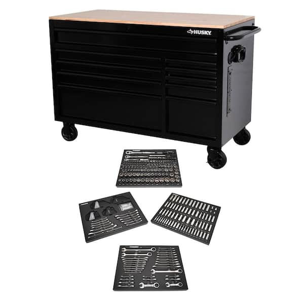 Reviews for Husky 52 in. W x 25 in. D 10-Drawer Gloss Black Mobile ...