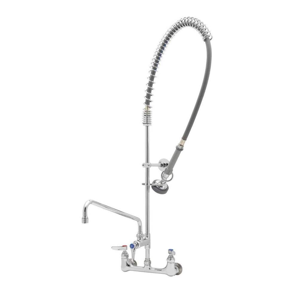 Chrome Stainless Steel Wall Mount Pre-Rinse Faucet Unit