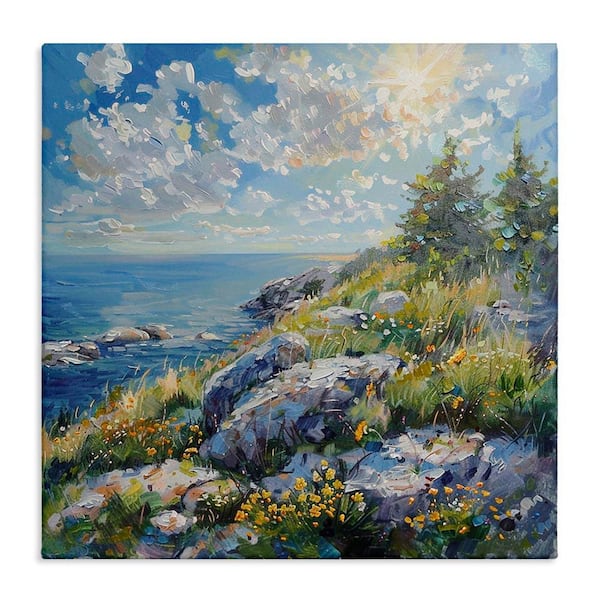 Stupell Industries Cliffside Sea View by LSR Design Studio Unframed Nature Graphic Art Print 17 in. x 17 in.