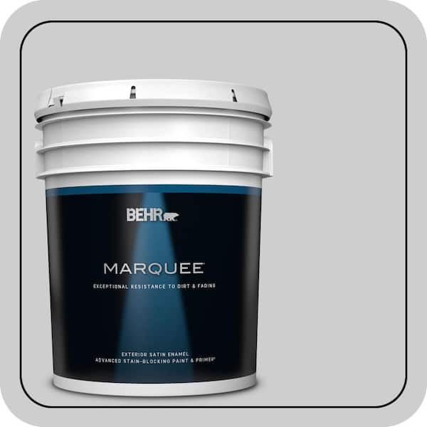 BEHR MARQUEE 5 gal. #770E-2 Silver Screen Color Satin Enamel Exterior Paint & Primer