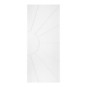 Modern Sun Shape 30 in. x 80 in. MDF Panel White Painted Sliding Barn Door with Hardware Kit
