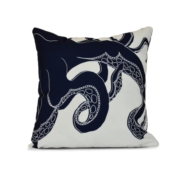 Unbranded Gus Animal Print Throw Pillow in Navy Blue