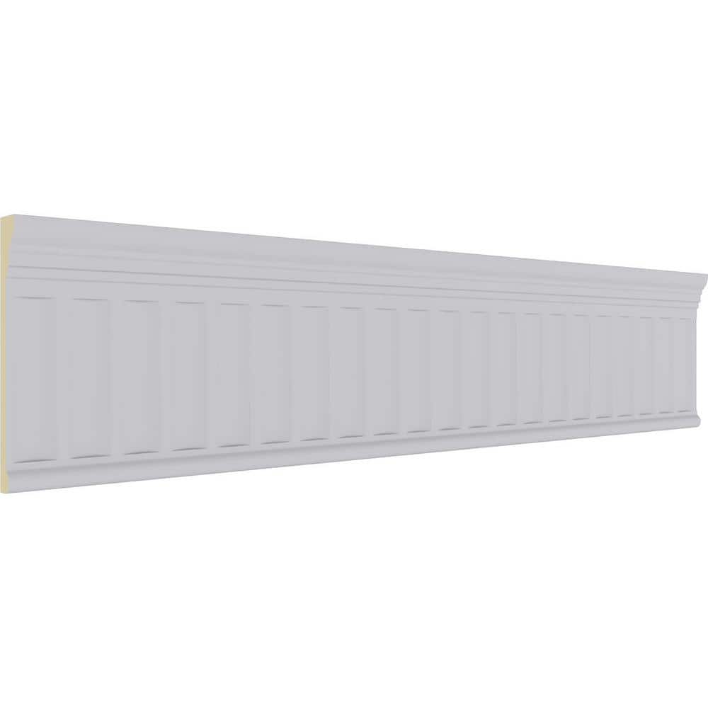Ekena Millwork SAMPLE - Endurathane Elsinor Fluted Frieze7 3/4"H x 1"P x 12"L, Factory Primed
