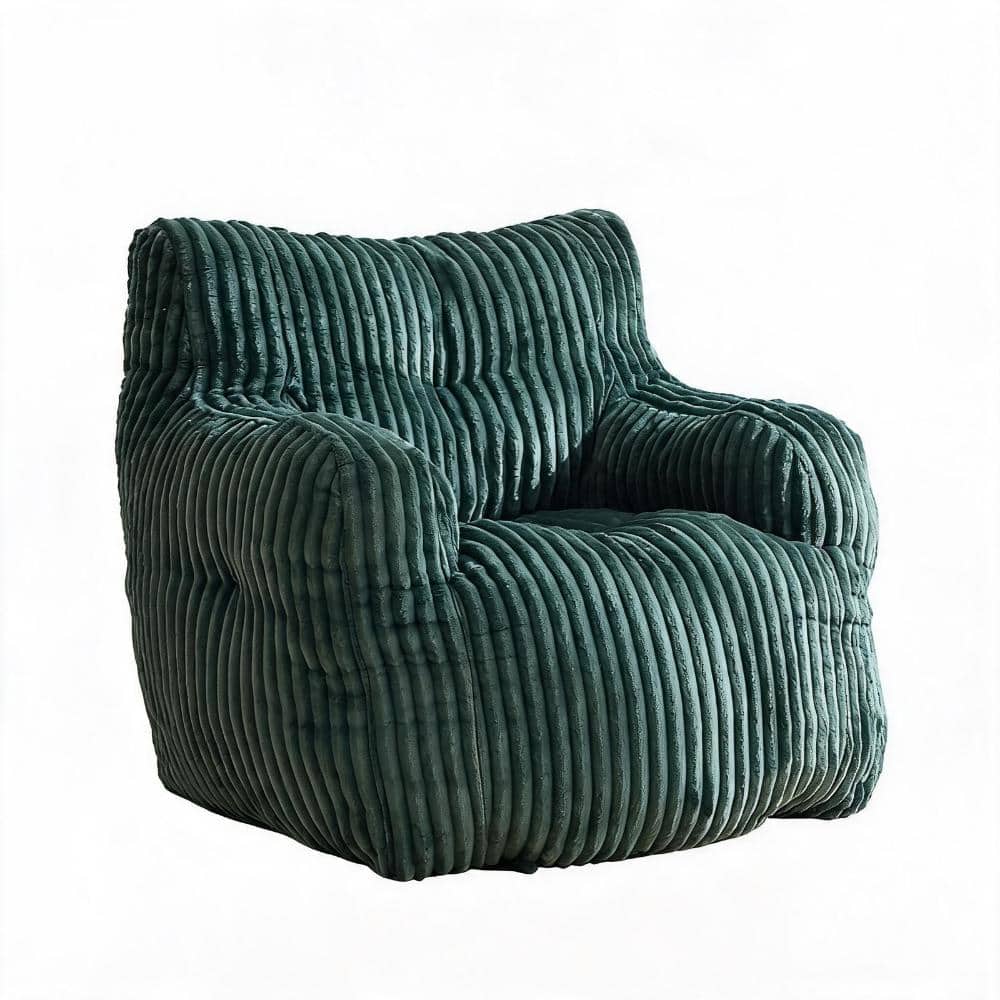 Green Corduroy Large (39.37 in. x 37 in. x 27.56 in.) Bean Bag durable construction easy to install price history on PriceWatchPro