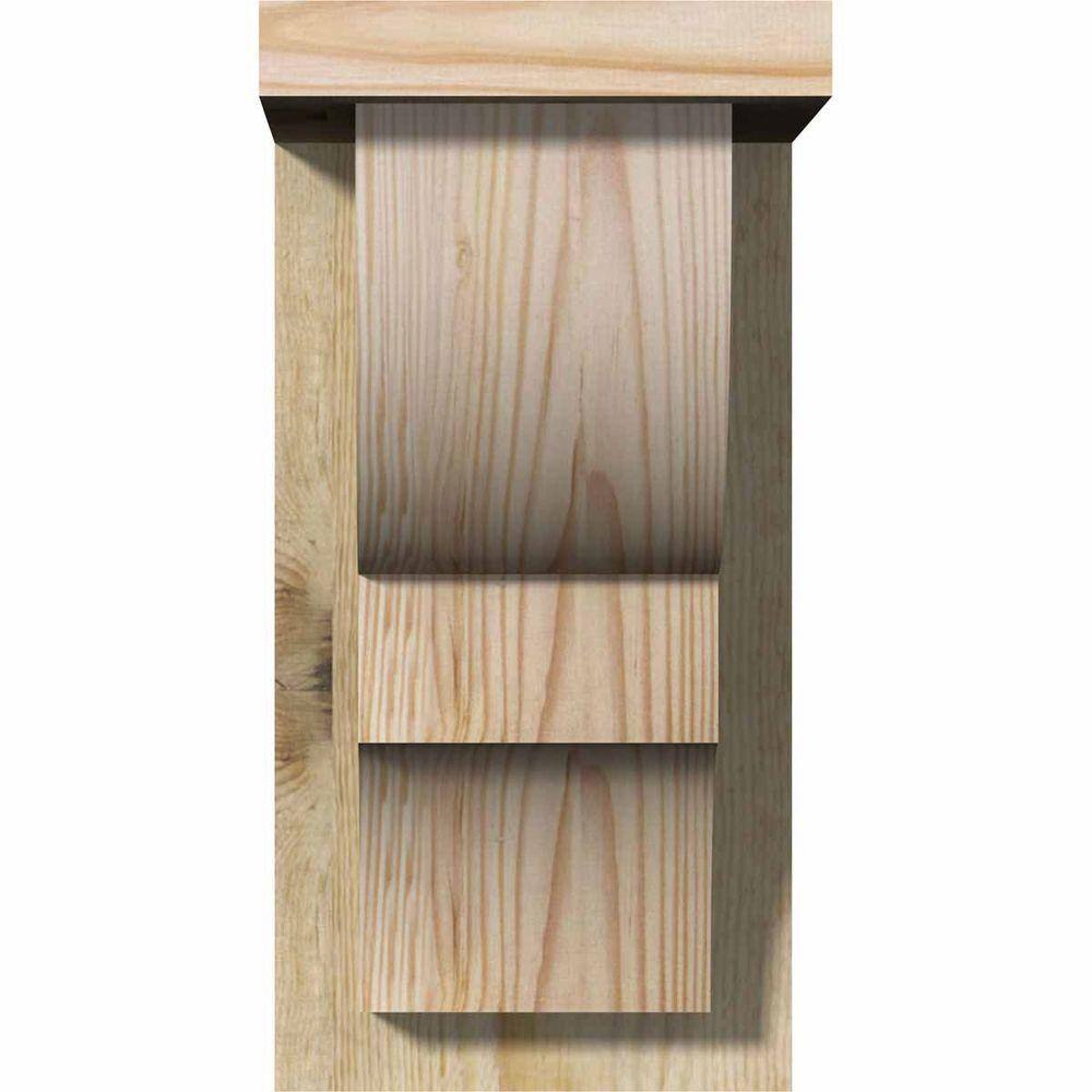 Douglas Fir Rough Sawn Corbel with Backplate, 6"W x 8"D x 12"H