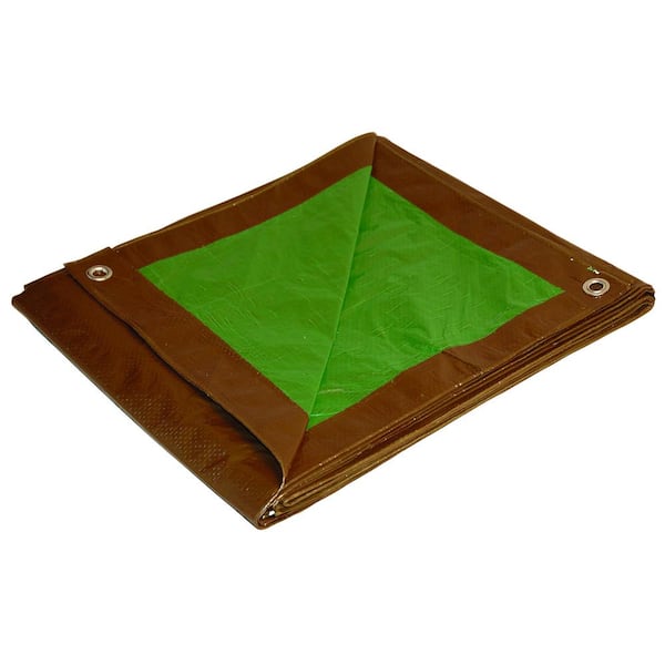 Dry Top 30 ft. W X 40 ft. L Medium Duty Polyethylene Reversible Tarp Brown/Green