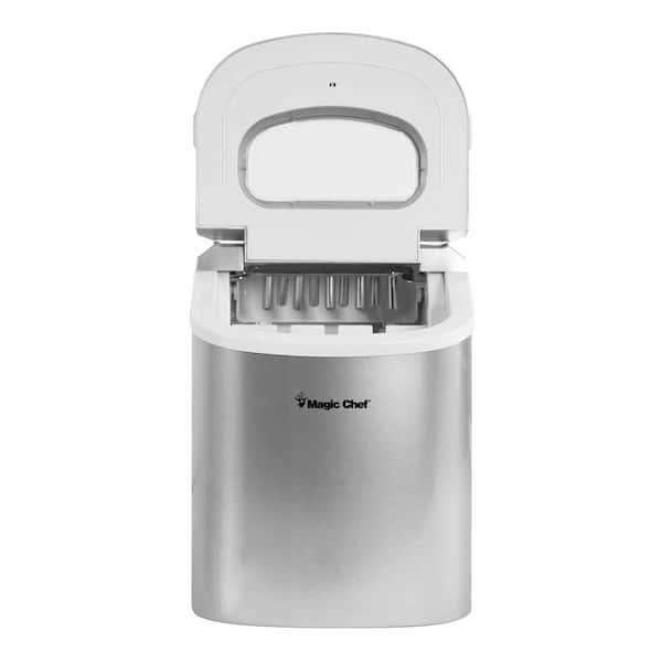  Magic Chef MCIM22SV Portable Silver Countertop Ice Maker, A  Highly Efficient Ice Machine Ideal for The Kitchen, Makes 27 Pounds of Ice  Per Day : Appliances
