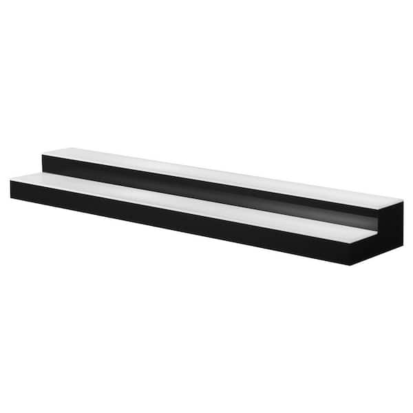 LED Lighted Liquor Bottle Display, 2-Tiers 39.4 x 7.9 x 3.9 in. Acrylic Bar Shelf with USB, RF Remote and App Control