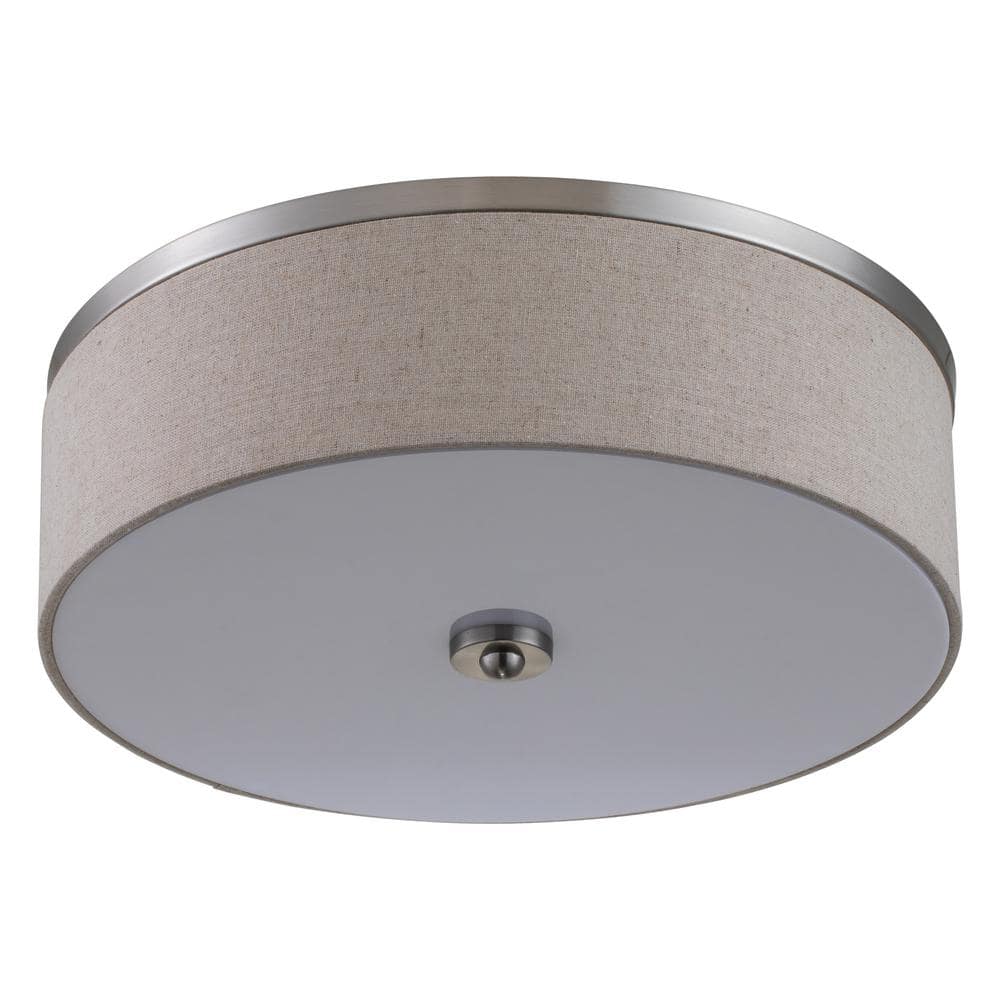 15" Brushed Nickel LED Drum Flush Mount Ceiling Light