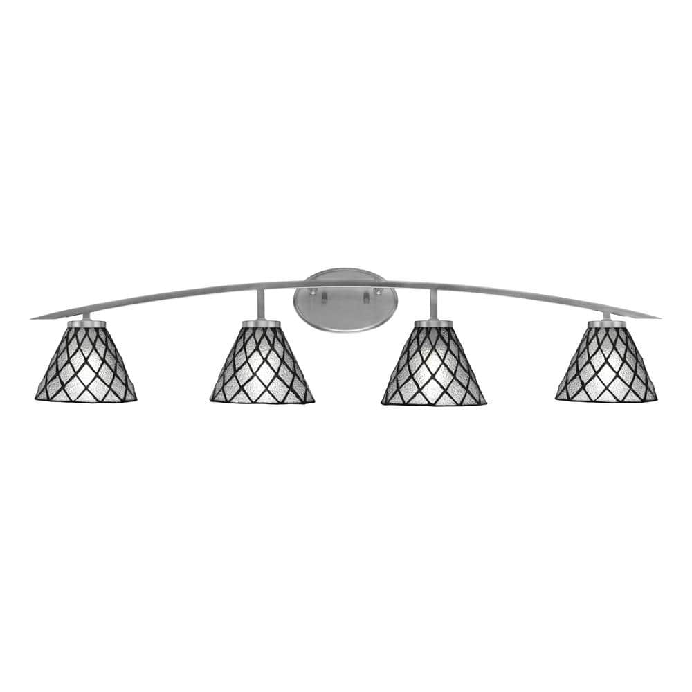 Siena 40 in. 4-Light Graphite Vanity-Light Graphite with 7 in. Diamond Ice 