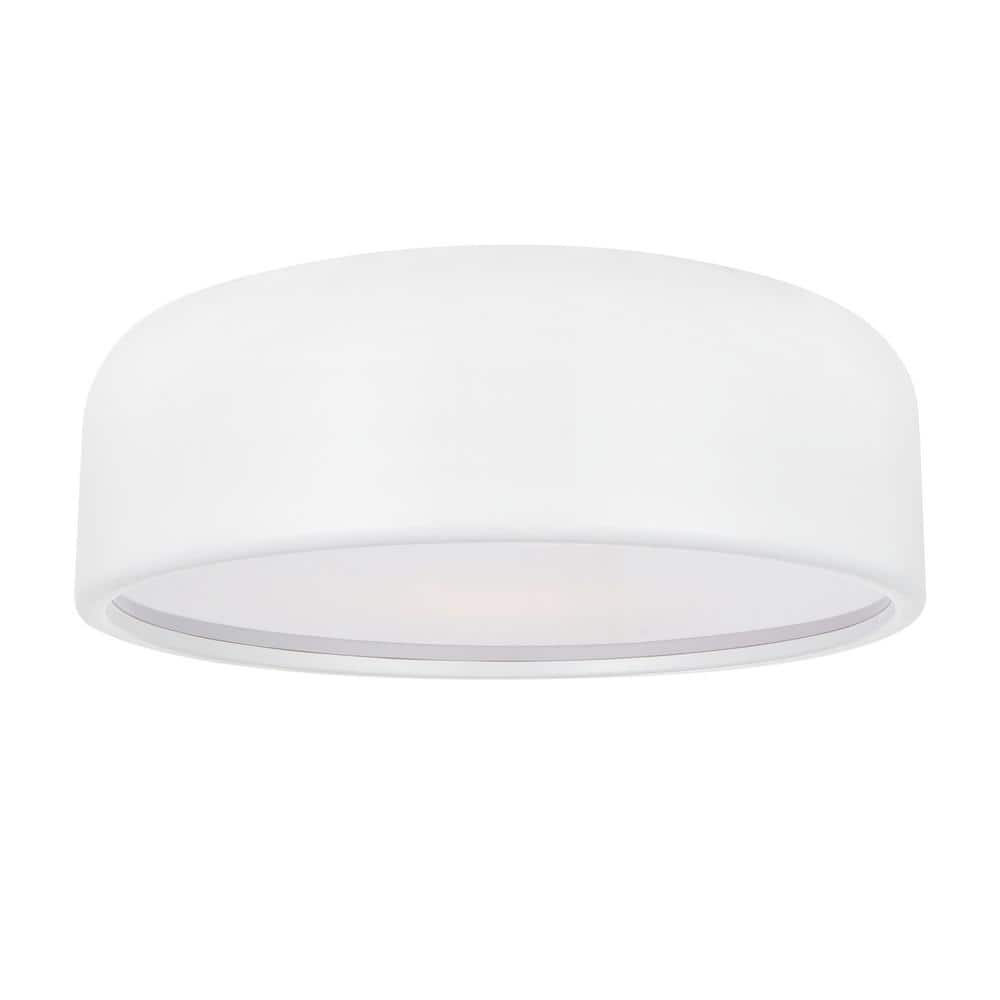 Campton 19" White Glass Dome Flush Mount Ceiling Light