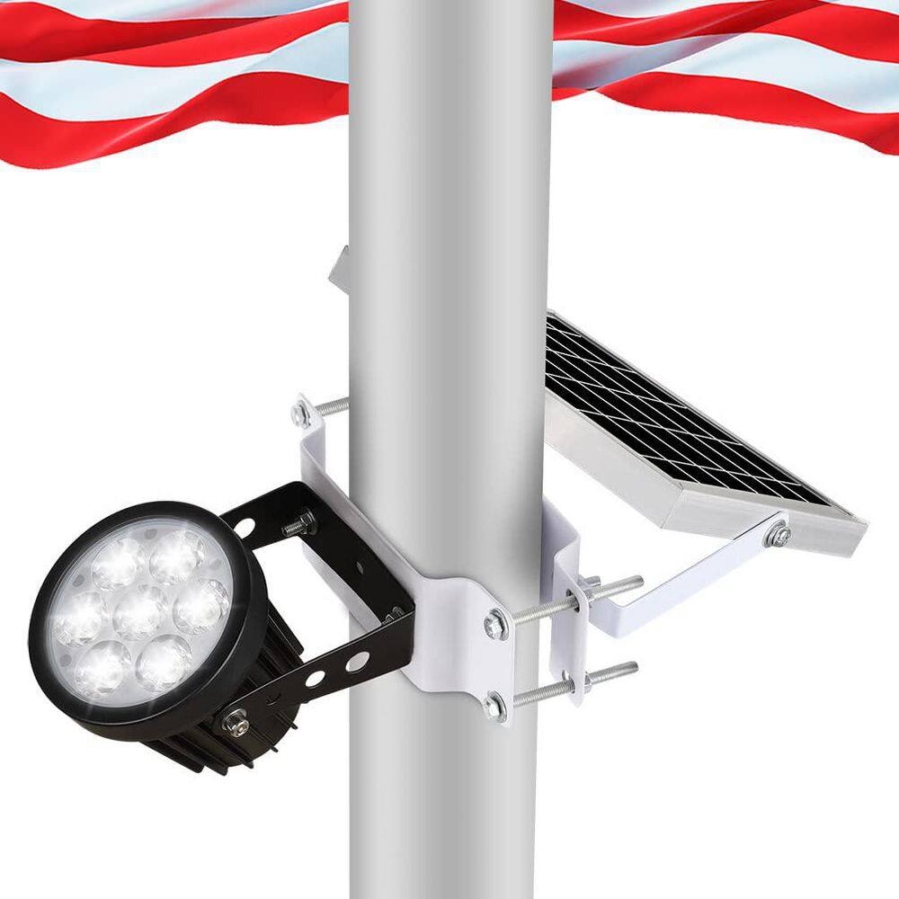 Flagpole Light Solar Powered, Dusk to Dawn 6000K White Led IP65 Waterproof 3 Mounted Ways price history on PriceWatchPro