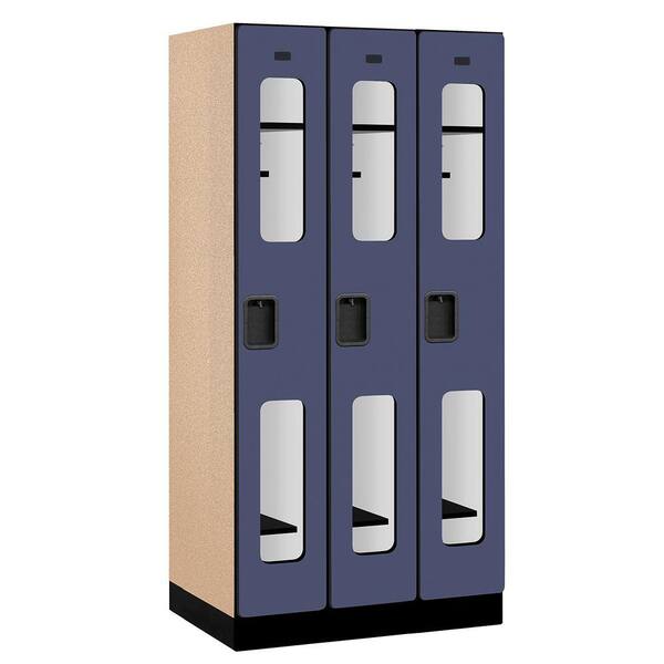 Salsbury Industries S-31000 Series 36 in. W x 76 in. H x 21 in. D Single Tier See-Through Designer Wood Locker in Blue