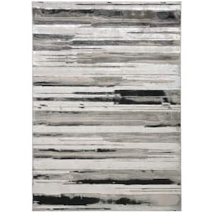 12 x 15 Black and Silver Abstract Area Rug