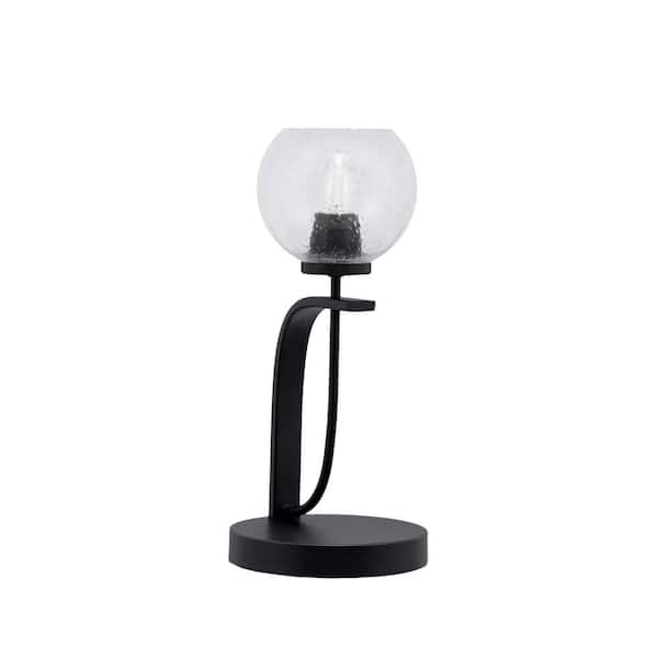 Unbranded Olympia 15.5 in. Matte Black Piano Desk Lamp with Clear Bubble Glass Shade
