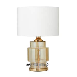 23 in. Gold Glass Task and Reading Table Lamp
