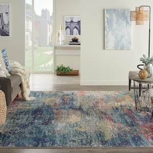 Celestial Multicolor 7 ft. x 10 ft. Abstract Contemporary Area Rug